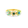 Gem Bazaar Jewellery Women's Blue / White / Green Fleury Flower Band Ring