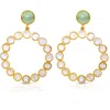 Gem Bazaar Jewellery Women's Blue / White Moonstone Circles In Multi