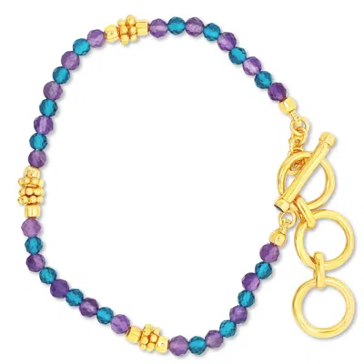 Gem Bazaar Jewellery Women's Blue / Yellow / Gold Sapphire Bay Bracelet