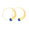 Gem Bazaar Jewellery Women's Gold / Blue Lapis Loop Earrings In Multi