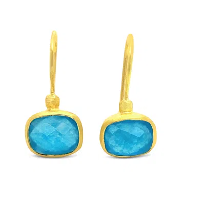 Gem Bazaar Jewellery Women's Gold / Blue Paradise Earrings In Teal In Multi