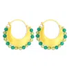 Gem Bazaar Jewellery Women's Gold / Green Sea Grass Earrings In Multi