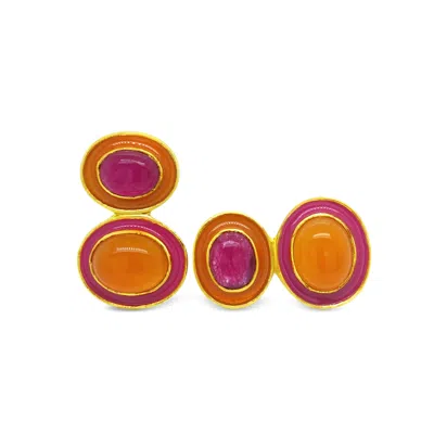 Gem Bazaar Jewellery Women's Gold / Pink / Orange Carnelian Bon Bons