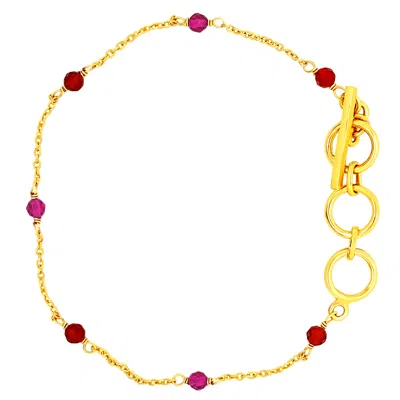 Gem Bazaar Jewellery Women's Gold / Pink / Purple Sun Kissed Wristlet