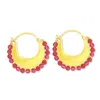 Gem Bazaar Jewellery Women's Gold / Pink / Red Sun Kissed Earrings In Multi