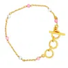 Gem Bazaar Jewellery Women's Gold / Pink / White Pink Sands Wristlet In Multi