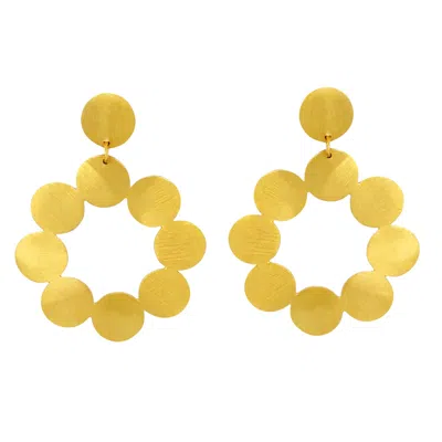 Gem Bazaar Jewellery Women's Gold Sun Disc Earrings