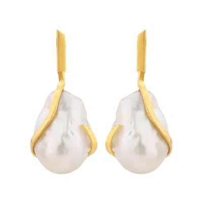 Gem Bazaar Jewellery Women's Gold / White Baroque Beauty Earrings