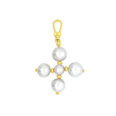 Gem Bazaar Jewellery Women's Gold / White Bottony Pearl Cross