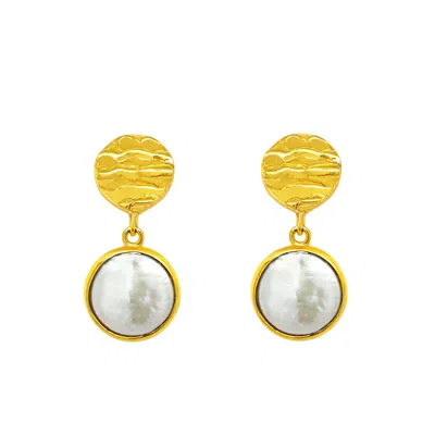 Gem Bazaar Jewellery Women's Gold / White Cleo Drop Earrings