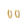 Gem Bazaar Jewellery Women's Gold / White Day To Night Huggie Hoops
