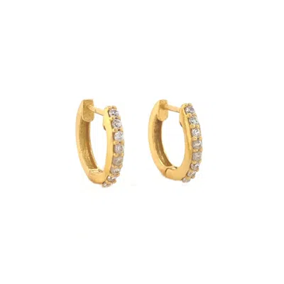 Gem Bazaar Jewellery Women's Gold / White Day To Night Huggie Hoops