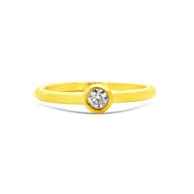 Gem Bazaar Jewellery Women's Gold / White Moissanite Stacking Ring In Yellow