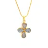 Gem Bazaar Jewellery Women's Gold / White Moonstone Cross Pendant
