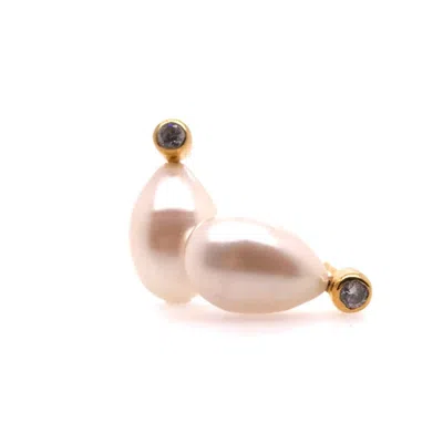 Gem Bazaar Jewellery Women's Gold / White The Pearly Gates Earrings In Multi