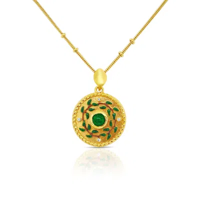 Gem Bazaar Jewellery Women's Green Emerald Birthstone Mythology Pendant
