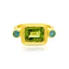 Gem Bazaar Jewellery Women's Green / Gold Irish Green Ring In Multi