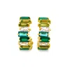 Gem Bazaar Jewellery Women's Green / White / Gold Kiara Hoops