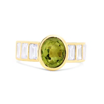 Gem Bazaar Jewellery Women's Green / White / Gold The Chloe Ring In Multi