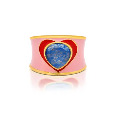 Gem Bazaar Jewellery Women's Love Heart Ring In Pink