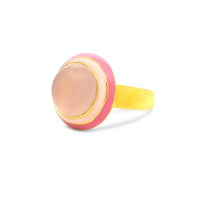 Gem Bazaar Jewellery Women's Orange / Gold Duomo Ring In Rose