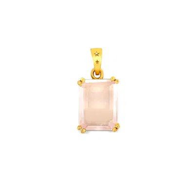 Gem Bazaar Jewellery Women's Orange / Gold Rosings Pendant & Chain - Rose Quartz