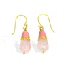 Gem Bazaar Jewellery Women's Orange / Gold Top Hat Earrings In Rose In Gold