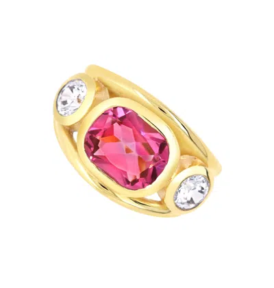 Gem Bazaar Jewellery Women's Pink / White / Gold The Ophelia Ring In Multi
