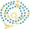 Gem Bazaar Jewellery Women's White / Gold / Blue Ocean Mist Necklace In Multi