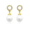 Gem Bazaar Jewellery Women's White / Gold Stardust Pearl Drops In Multi