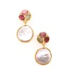 Gem Bazaar Jewellery Women's White Green Garden Earrings In White