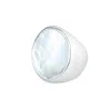 Gem Bazaar Jewellery Women's White / Silver Flat White Ring