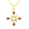 Gem Bazaar Jewellery Women's White / Yellow / Gold Amethyst Birthstone Mythology Pendant In Multi