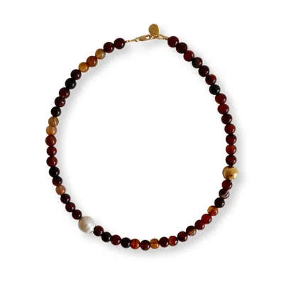 Gem Island Women's Brown / Gold / White Bruna Necklace