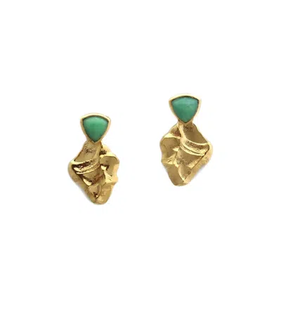 Gem Island Women's Gold / Blue Calypso Earrings