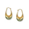 Gem Island Women's Gold / Green Prehnite Earrings