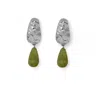 Gem Island Women's Gold / Green Silver La Lagune Serpentine Earrings
