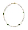 Gem Island Women's Gold / Green / White Georgia Necklace