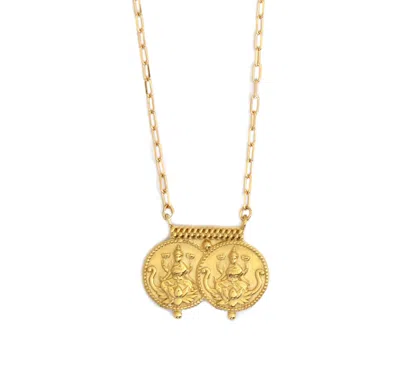 Gem Island Women's Gold Laxmi Necklace Double