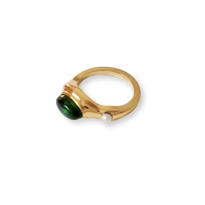 Gem Island Women's Green / White Chira Ring