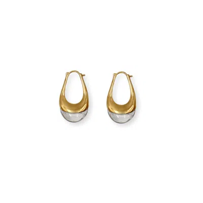 Gem Island Women's Neutrals / Gold Crystal Small Earrings