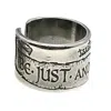 Gem Kingdom Be Just And Fear Not Sterling Silver Ring Men