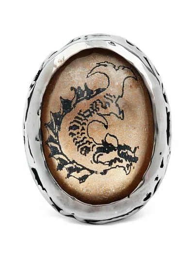 Gem Kingdom 飞龙细节戒指 In Silver