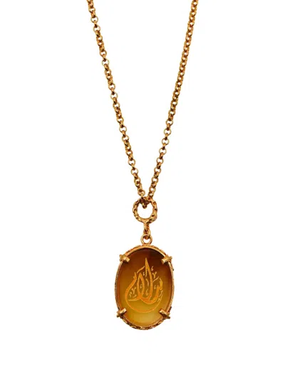 Gem Kingdom Engraved Necklace In Gold