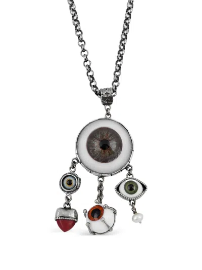 Gem Kingdom 眼睛吊饰链式项圈式项链 In Silver