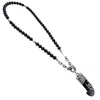 Gem Kingdom Men's Black / Silver / White Rebel Rebel - Sterling Silver Necklace With Onyx & Horn
