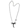 Gem Kingdom Men's Silver / Black Rebel Rebel - Sterling Silver Necklace Falcon Claw