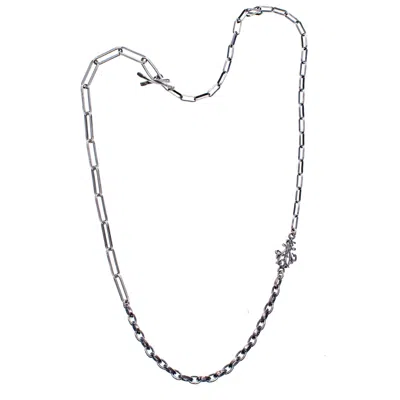 Gem Kingdom Men's Sterling Silver Mixed Link Chain Rebel Rebel I I