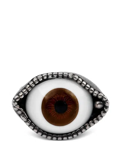 Gem Kingdom Signet Eye Ring In Silver
