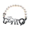 Gem Kingdom Women's Back To The Future - White Pearl Bracelet In White